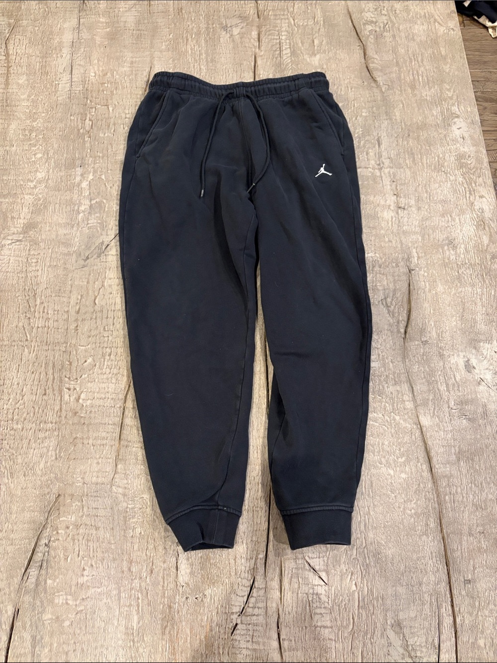 Jordan Black Jogger Sweatpants with White Jump man